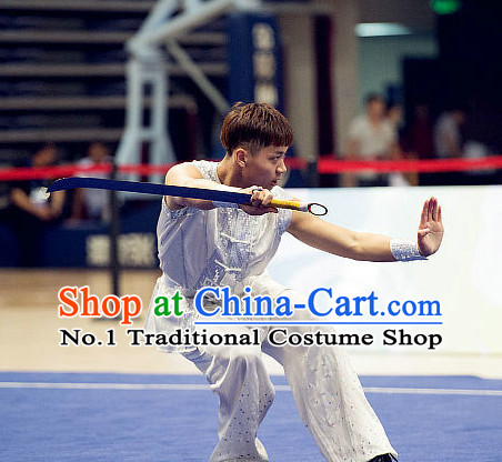 Top Embroidered Kung Fu Costume Martial Arts Broadswords Combat Costumes Kickboxing Equipment Krav Maga Macho Apparel Karate Clothes Complete Set for Men