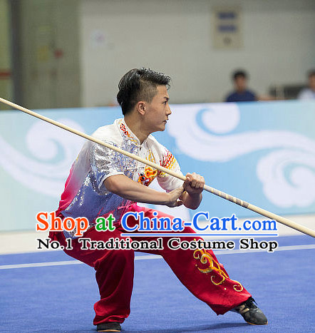 Top Shiny Kung Fu Stick Competition Uniforms Kungfu Training Suit Kung Fu Clothing Kung Fu Movies Costumes Wing Chun Costume Shaolin Martial Arts Clothes for Women