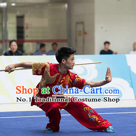 Top Chinese Kung Fu Sword Uniforms Competition Costumes for Men