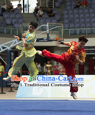 Top Red China Southern Fist Kung Fu Uniform Martial Arts Uniforms Kungfu Suits Competition Costumes Complete Set