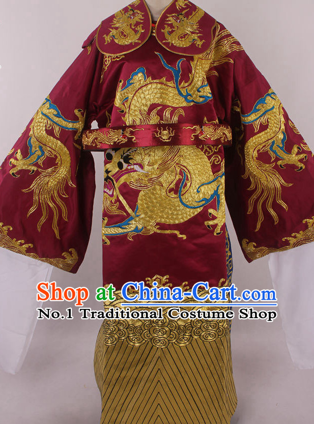 Chinese Beijing Opera Peking Opera Da Kao Long Dragon Robe Costumes Complete Set for Men