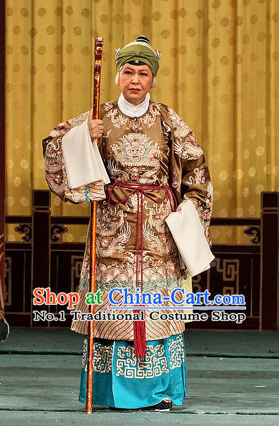 Chinese Peking Opera Beijing Opera Pantaloon Costumes and Headwear Complete Set for Women