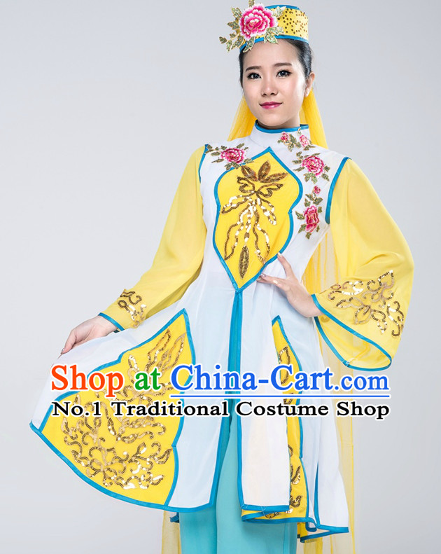 Traditional Chinese Ethnic Dance Costumes Complete Set for Women