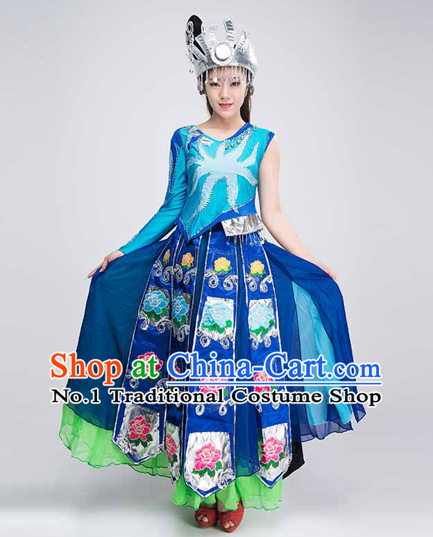 Traditional Chinese Minority Dance Costumes for Competition