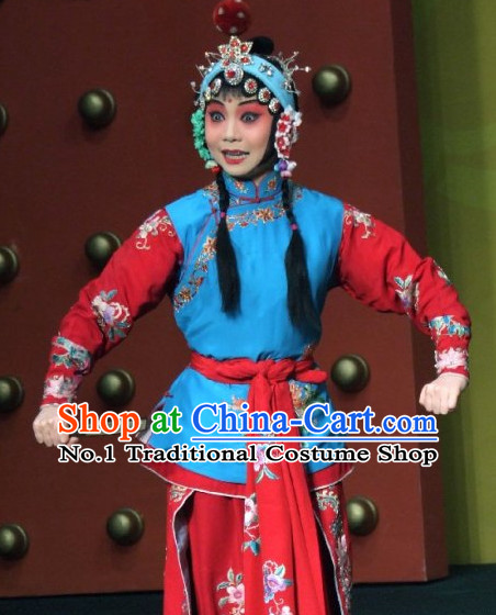 Chinese Ancient Beijing Opera Peking Opera Hua Tan Costumes and Headwear Complete Set for Women