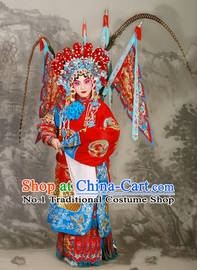 China Beijing Opera Peking Opera Empress Phonenix Costumes and Helmet Complete Set for Women