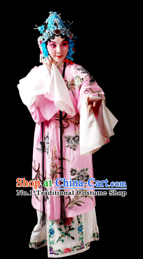 Chinese Beijing Opera Hua Dan Hua Tan Costumes and Hair Accessories Complete Set for Women