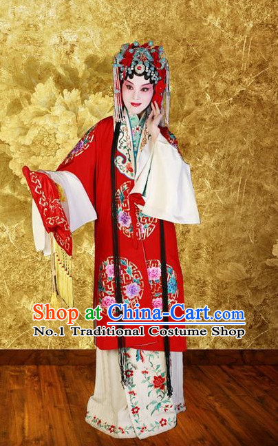 Chinese Peking Opera Beijing Opera Hua Tan Hua Dan Costumes and Hair Accessories Complete Set for Women