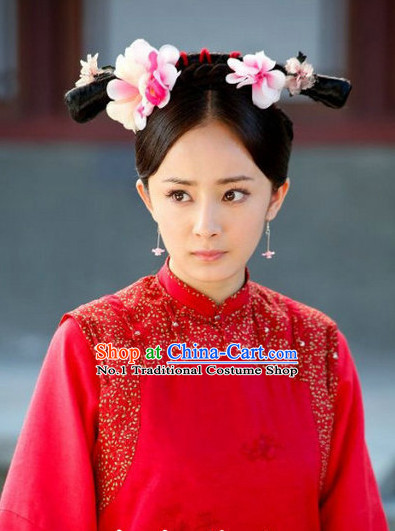 Chinese Qing Dynasty Qing Chuan Black Wigs and Headpieces