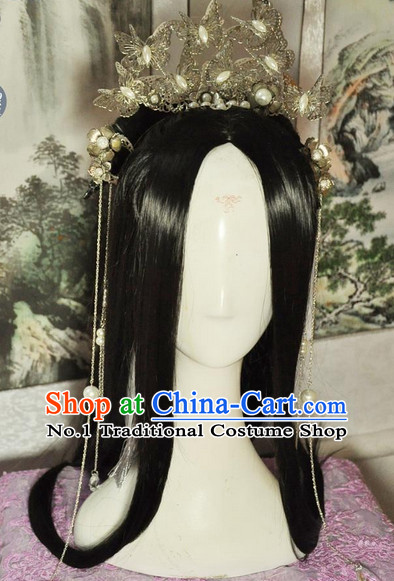 Chinese Traditional Handmade Princess Hair Accessories and China Wig Style