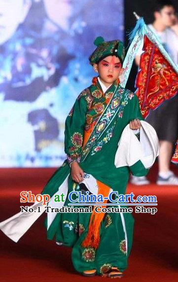 Chinese Traditional Shu Sheng Xiao Sheng Embroidered Costumes and Hat