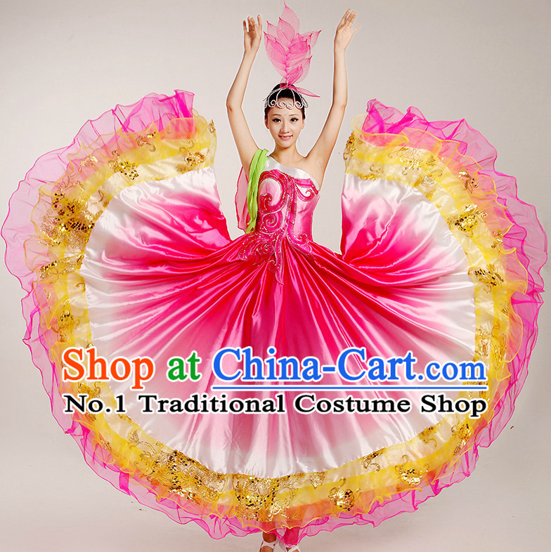 Chinese Folk Dance Costumes Complete Set for Women