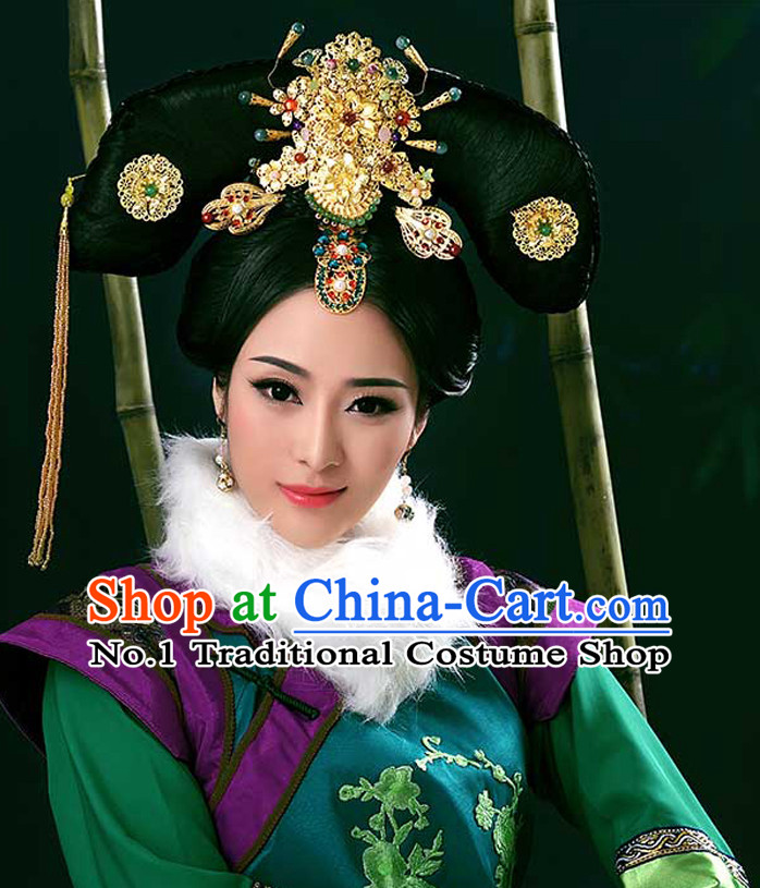 Chinese Ancient Empress Costumes and Hair Accessories Complete Set for Women