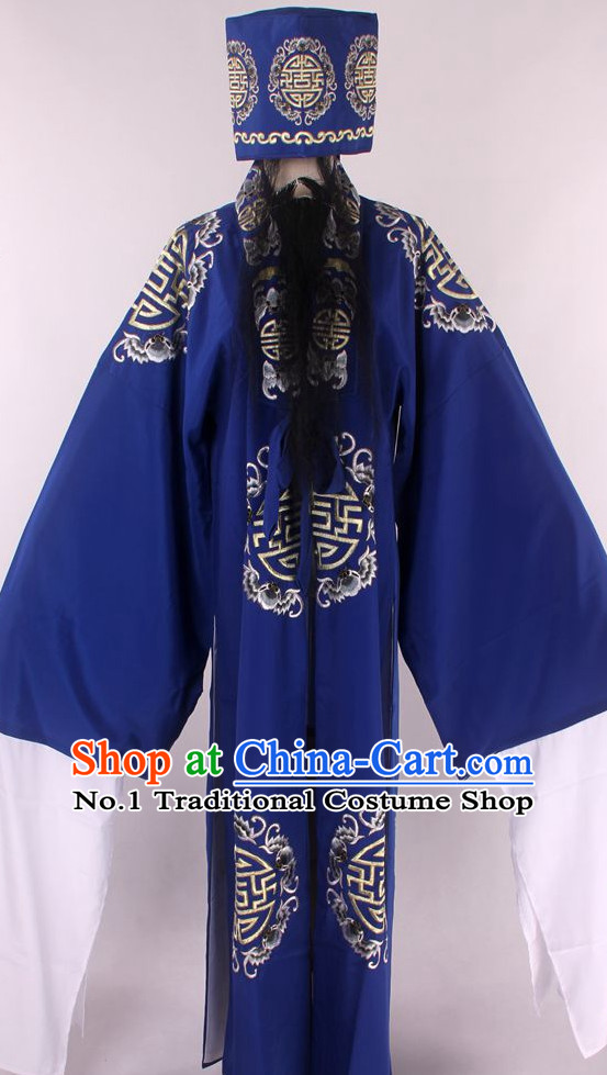 Chinese Traditional Oriental Clothing Theatrical Costumes Opera Costume Landlord Clothes and Hat for Men