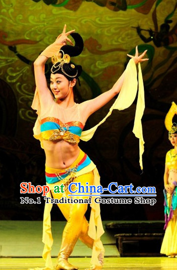 Chinese Fairs Fly in Sky Flying Fairs of Dunhuang Mural Dance Costumes and Hair Accessories