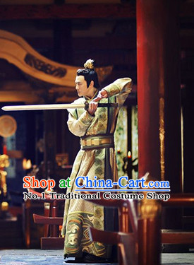 Chinese Traditional Ancient Prince Clothes and Coronet Complete Set for Men