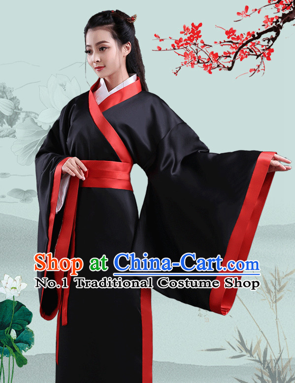 Chinese Style Hanfu Female Costume Waist-length Sarong Daily Collar Suit  Powder