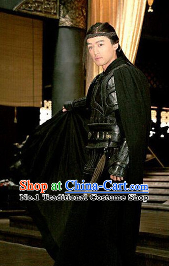 Traditional Chinese Ancient Warrior Costumes Complete Set for Men