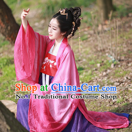 Chinese Ancient Princess Costumes and Hair Accessories Complete Set