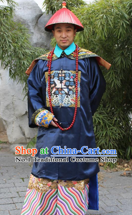Chinese Ancient Royal Official Costume and Hat Complete Set for Men
