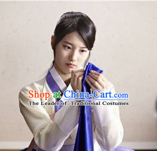 Ancient Korean Hanbok Clothes and Head Band Complete Set for Women