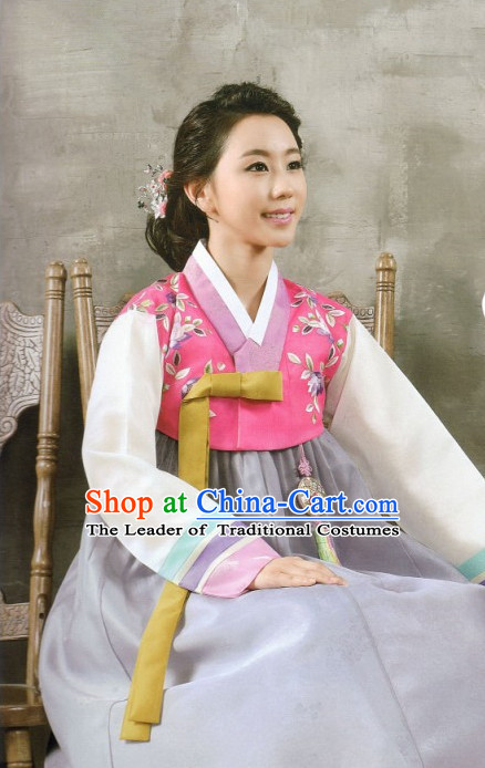 Korean Fashion Hanbok Wedding Attending and Hair Accessories Complete Set for Ladies