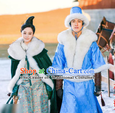 Ancient China Palace Winter Coat and Outfits for Men and Women