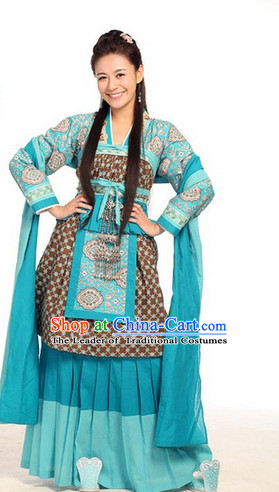 Sky Blue Classic Hanfu Outfit for Women
