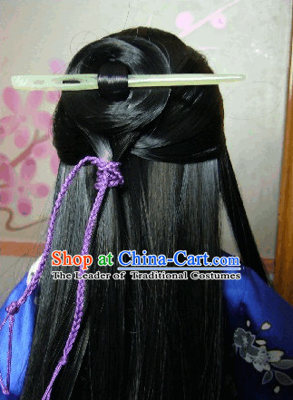 Black Classic Hanfu Long Wigs and Hairpin