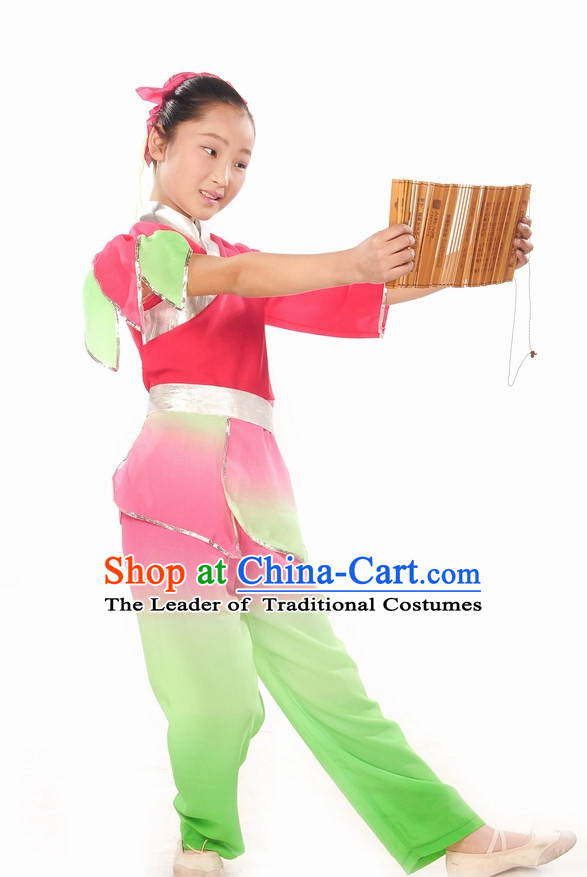 Ancient Student Dance Costume and Headdress Complete Set for Children