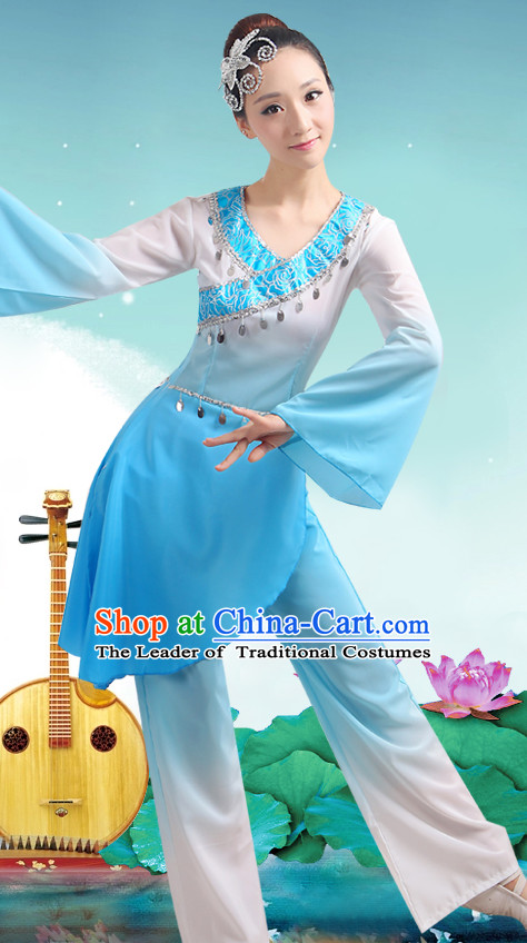 Chinese Classicial Fan Dancing Uniform for Women
