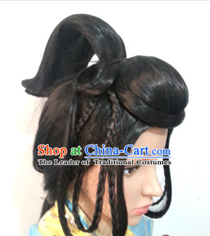 Chinese Ancient Fairy Lady Halloween Black Long Wigs