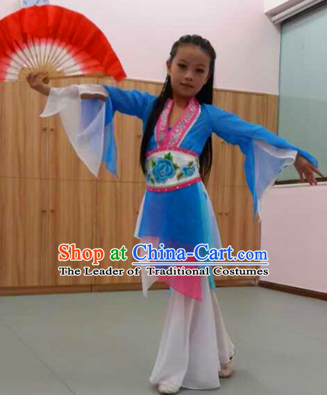 Chinese Quality Classic Dance Costume and Headwear Complete Set for Kids