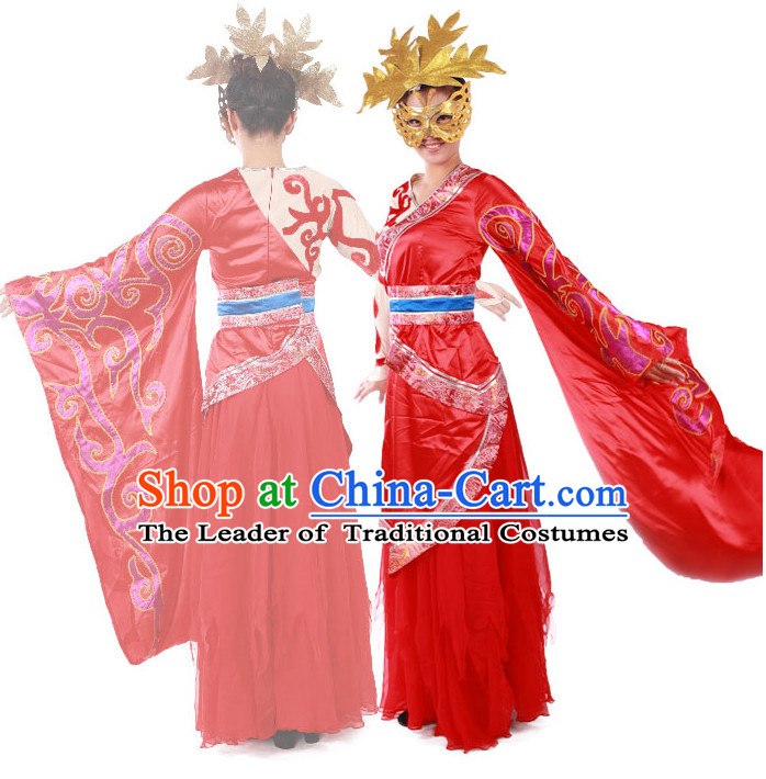 Chinese Quality Classical Dance Costume and Headwear Complete Set for Girls