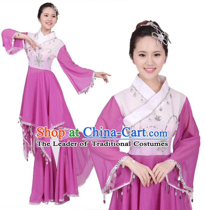 Chinese Teenagers Classical Dance Costume and Hair Decorations for Competition