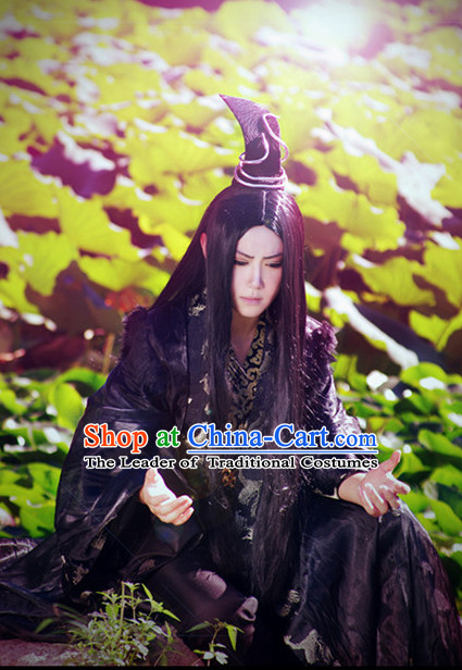 Black Halloween Costumes Chinese Prince Cosplay Costume and Crown