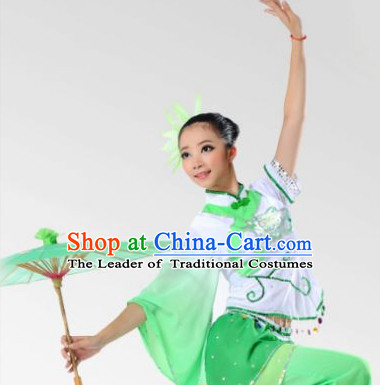 Chinese Stage Performance Fan Dancewear Dancing Costume Complete Set for Women