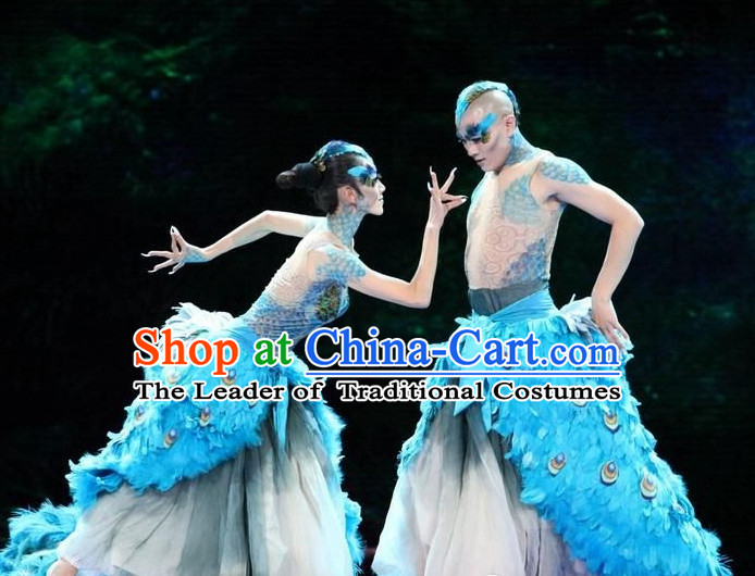Chinese Professional Stage Performance Peacock Dancewear Dance Costume Complete Set for Women