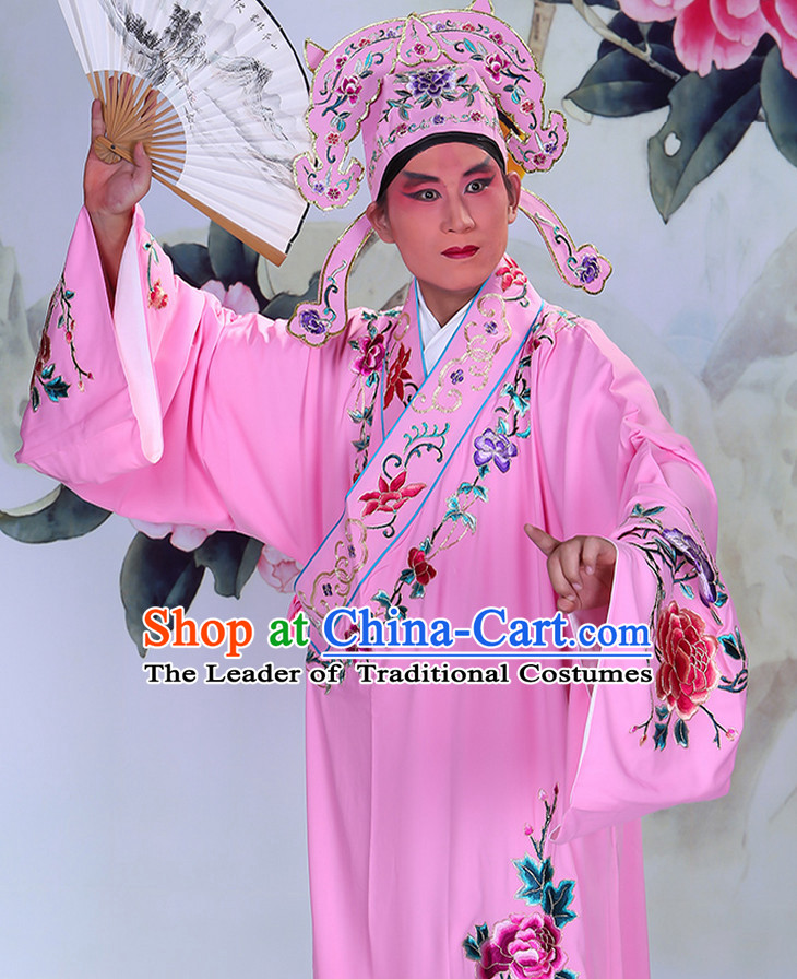 Ancient Chinese Beijing Opera Costumes Peking Opera Husband Young Scholar Costume and Hat Complete Set for Men