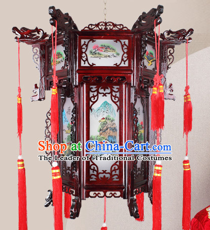Chinese Traditional Handmade Natural Wood Palace Lantern