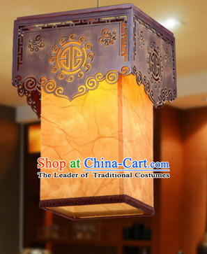 Chinese Ancient Handmade and Carved Natural Wood Hanging Palace Lantern