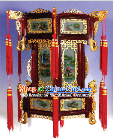 Three Layers Chinese Classical Handmade and Carved Hanging Palace Lantern