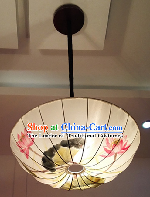 Chinese Classical Handmade and Painted Silk Hanging Umbrella Palace Lantern