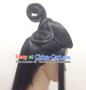 Ancient Chinese Fairy Black Long Wigs