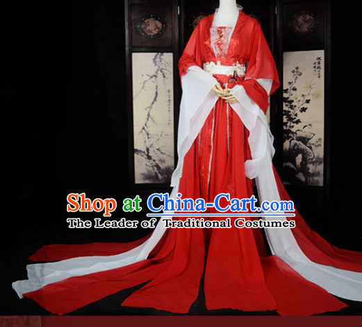 Traditional Chinese Classical Red White Bridal Wedding Dresses for Women