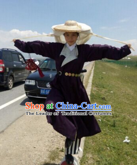 Ancient Chinese Swordswoman Costume and Hat Complete Set for Women or Girls