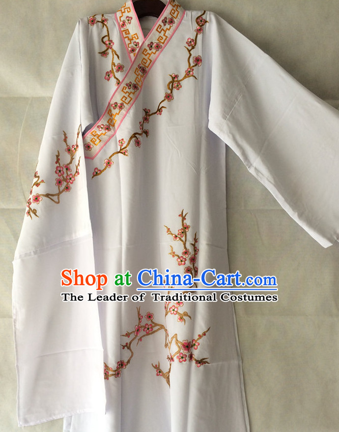 Ancient Chinese Scholar Embroidered Plum Blossom Opera Costumes Complete Set for Men