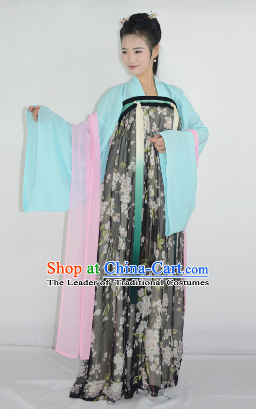 Ancient Chinese Tang Dynasty Ruqun Hanfu Garment and Hair Accessories Complete Set for Women