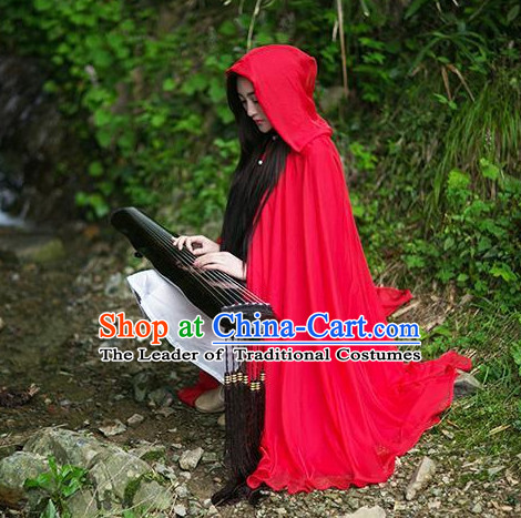 Chinese Classical Red Mantle for Women or Girls