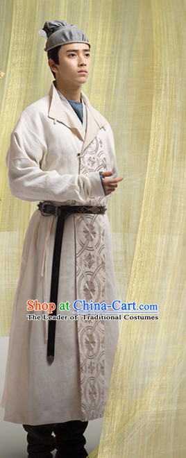 Chinese Ancient Tang Dynasty Hanfu Clothing Complete Set for Men